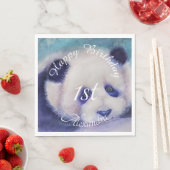 Serviette En Papier Bébé Panda Bear Joyeux anniversaire (En situation)