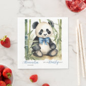 Serviette En Papier Bébé Panda Ours Bearly Wait Boy Baby shower (En situation)