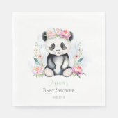 Serviette En Papier Bébé Panda Peonies Baby shower Jungle (Devant)