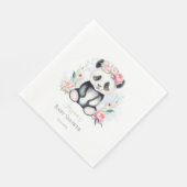 Serviette En Papier Bébé Panda Peonies Baby shower Jungle (Coin)