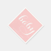 Serviette En Papier Bébé | Papier Baby shower Pink Script (Coin)