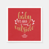 Serviette En Papier Bébé personnalisé Il fait froid dehors (Devant)