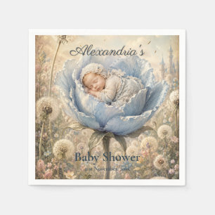 Serviette En Papier Bébé personnalisé pour la douche de bébé Fleur de 