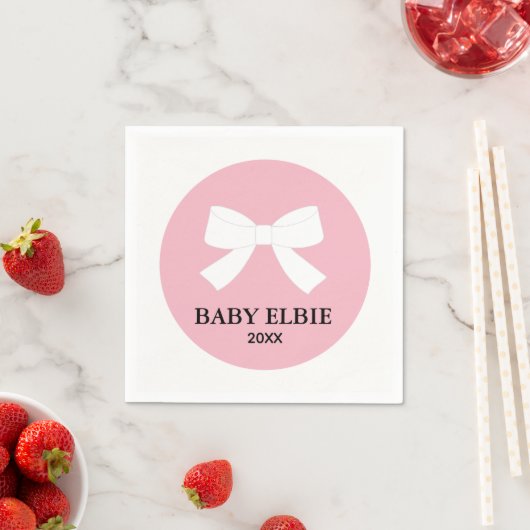 Serviette En Papier BÉBÉ Pink Sprinkine Shower Party (En situation)