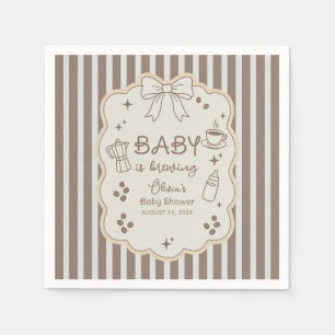 Serviette En Papier Bébé prépare un espresso Baby Shower