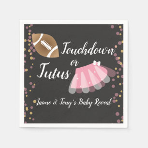 Serviette En Papier Bébé Révéler Tutus ou Touchdown
