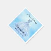 Serviette En Papier Bébé Robe Bleue Quinceanera Personnalisé (Coin)