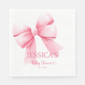Serviette En Papier Bébé rose Bow fille douche (Devant)