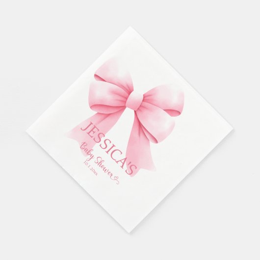 Serviette En Papier Bébé rose Bow fille douche (Coin)