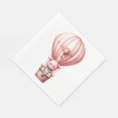 SERVIETTE EN PAPIER BÉBÉ ROSE CUTE OURS DE TEDDY DANS BALLON À AIR CHA (Coin)