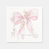 Serviette En Papier Bébé rose en Baby shower fleuri (Devant)