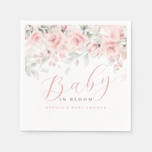 Serviette En Papier Bébé rose en fleurs Baby Shower