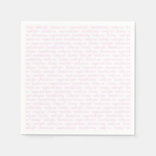 Serviette En Papier Bébé rose fille (Devant)
