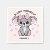 Serviette En Papier Bébé rose Koala Ours (Devant)