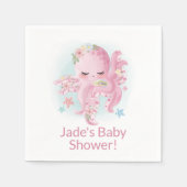 Serviette En Papier Bébé rose mignon pieuvre (Devant)