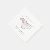 Serviette En Papier Bébé rose simple mignonne Baby shower de linge (Coin)