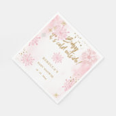 Serviette En Papier Bébé rose son Baby shower d'hiver froid à l'extéri (Coin)