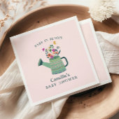 Serviette En Papier Bébé rose vert en fleur papier Baby shower Napkin