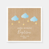 Serviette En Papier Bébé rustique Baptême Christening Twinkle Stars (Devant)