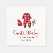 Serviette En Papier Bébé Santa Bébé Shower de Noël (Devant)