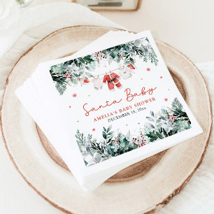 Serviette En Papier Bébé Santa Rouge Vêtements de Noël pour Bébé Baby