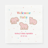 Serviette En Papier Bébé Saupoudrer Animal Cookies Fille Baby shower (Devant)