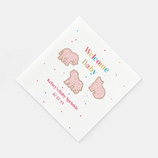 Serviette En Papier Bébé Saupoudrer Animal Cookies Fille Baby shower (Coin)