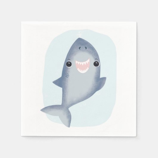 Serviette En Papier Bébé Shark Napkin pour les enfants garçons Ocean t (Devant)
