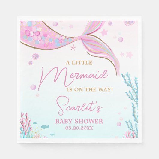 Serviette En Papier Bébé sirène Shower (Devant)