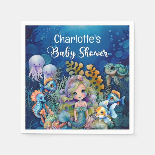 Serviette En Papier Bébé sirène Shower (Devant)