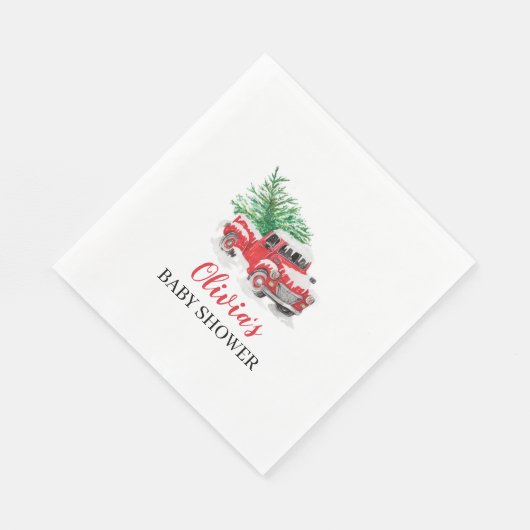 Serviette En Papier Bébé son froid à l'extérieur Baby shower de camion (Coin)
