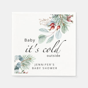 Serviette En Papier Bébé son froid dehors serviettes de baby shower