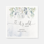 Serviette En Papier Bébé son froid en dehors du baby shower d'eucalypt (Devant)