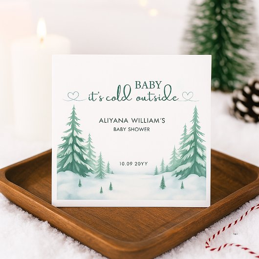 Serviette En Papier Bébé son froid hors du Baby shower d'hiver fête