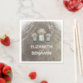 Serviette En Papier Bébé souffle et Mason Jar Barn Mariage (En situation)