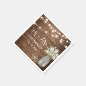 Serviette En Papier Bébé souffle Floral Mason Jar Mariage en bois rust (Coin)