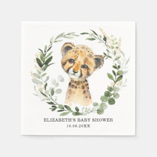 Serviette En Papier Bébé sucré Cheetah Botanique Verdure Douche d'o