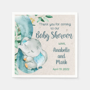 Serviette En Papier Bébé sur le coffre à éléphant garçon serviettes de