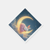 Serviette En Papier Bébé sur une lune de croissant (Coin)