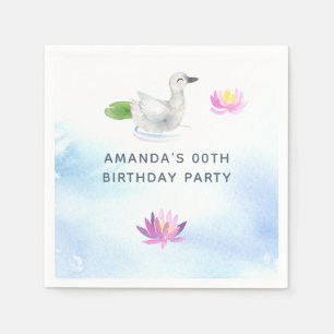 Serviette En Papier Bébé Swan aquarelle pour enfants fête d'anniversai