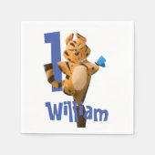 Serviette En Papier Bébé Tigre Plaid Premier Anniversaire (Devant)