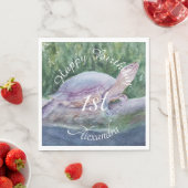 Serviette En Papier Bébé Tortue Joyeux Jour (En situation)