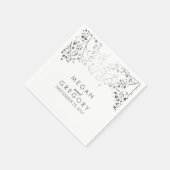 Serviette En Papier Bébé's Breath Argent et Mariage blanc (Coin)