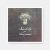 Serviette En Papier Bébé's Breath Mason Jar Rustic Country Grange (Devant)