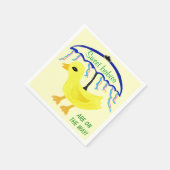 Serviette En Papier Bébés doux Baby shower Jaune Ducky Parapluie (Coin)