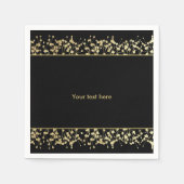 Serviette En Papier Bébés Noir & Or Mariage de respiration (Devant)