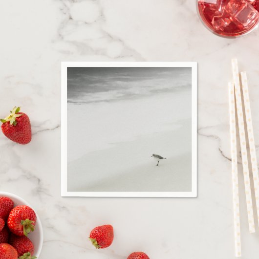 Serviette En Papier Bécasseau côtier sur la plage (En situation)