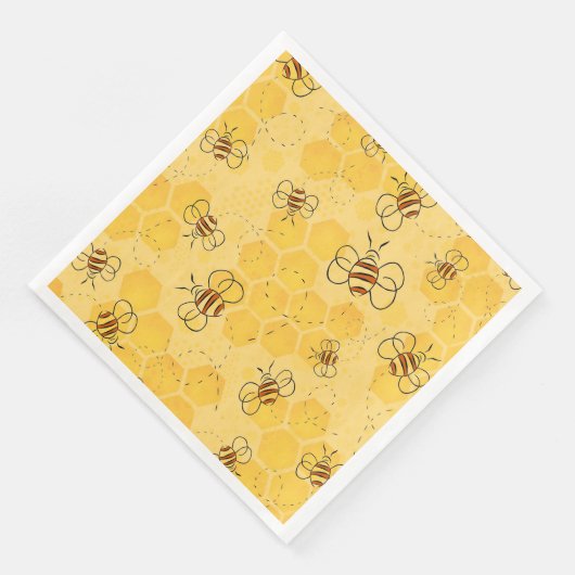 Serviette En Papier Bee Buzzing Honey Bees mignonne (Coin)