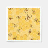 Serviette En Papier Bee Buzzing Honey Bees mignonne (Devant)