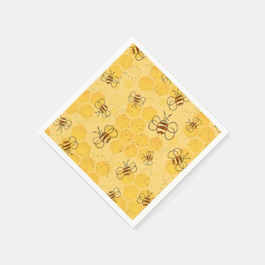Serviette En Papier Bee Buzzing Honey Bees mignonne (Coin)